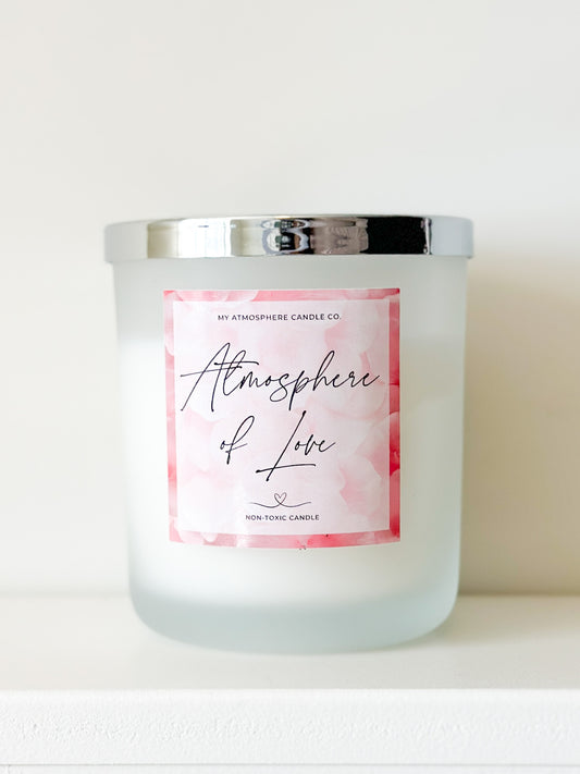 Atmosphere of Love - 15 oz Frosted White Candle