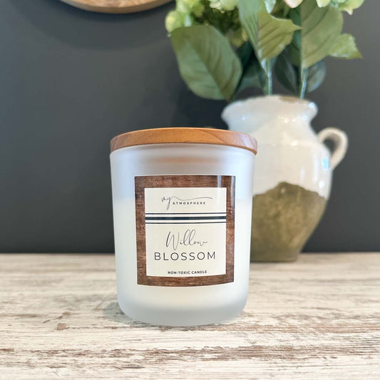 Willow Blossom - 15 oz Frosted White Candle